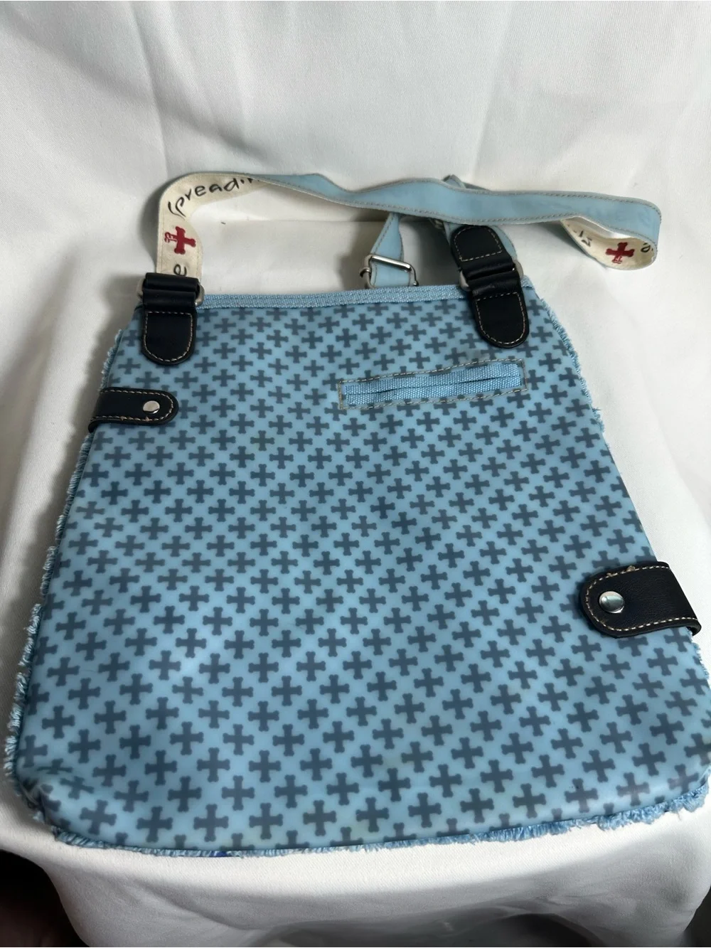 Vintage Y2K Fuzzy Nation Westie Dog Crossbody Bag Blue West highland terrier